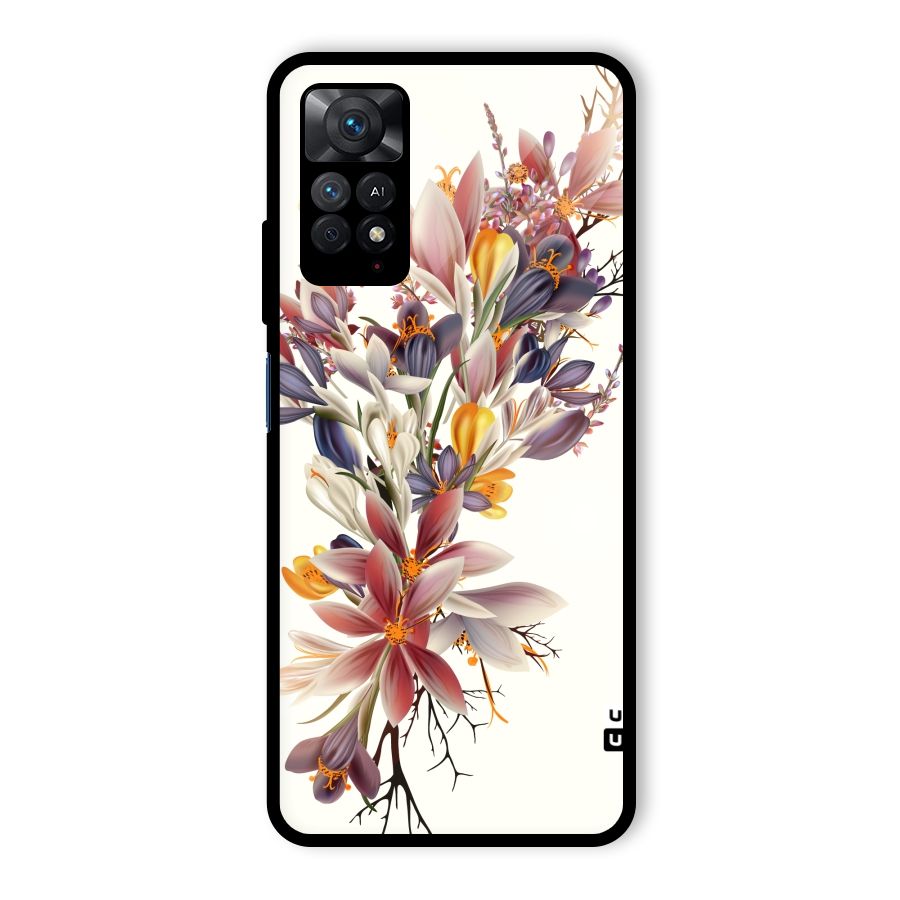 Floral Bouquet Glass Back Case for Redmi Note 11 Pro