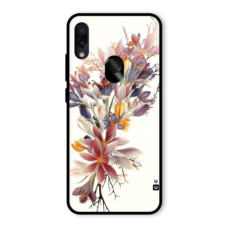 Floral Bouquet Glass Back Case for Redmi Note 7