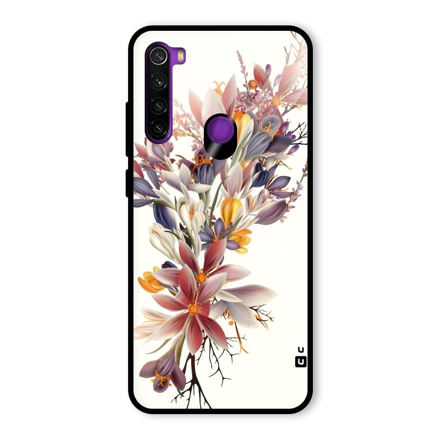 Floral Bouquet Glass Back Case for Redmi Note 8