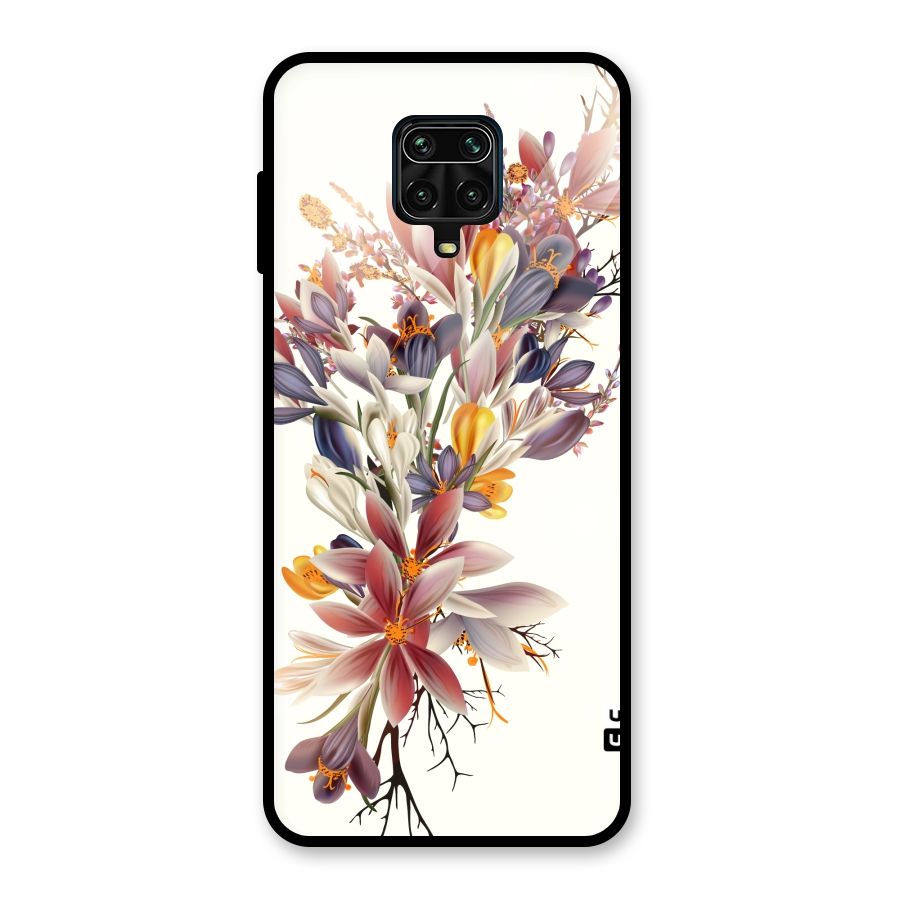 Floral Bouquet Glass Back Case for Redmi Note 9 Pro