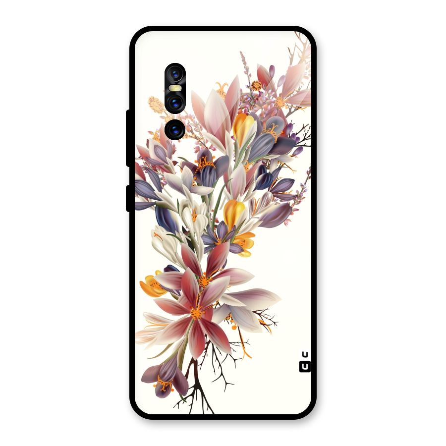 Floral Bouquet Glass Back Case for Vivo V15 Pro