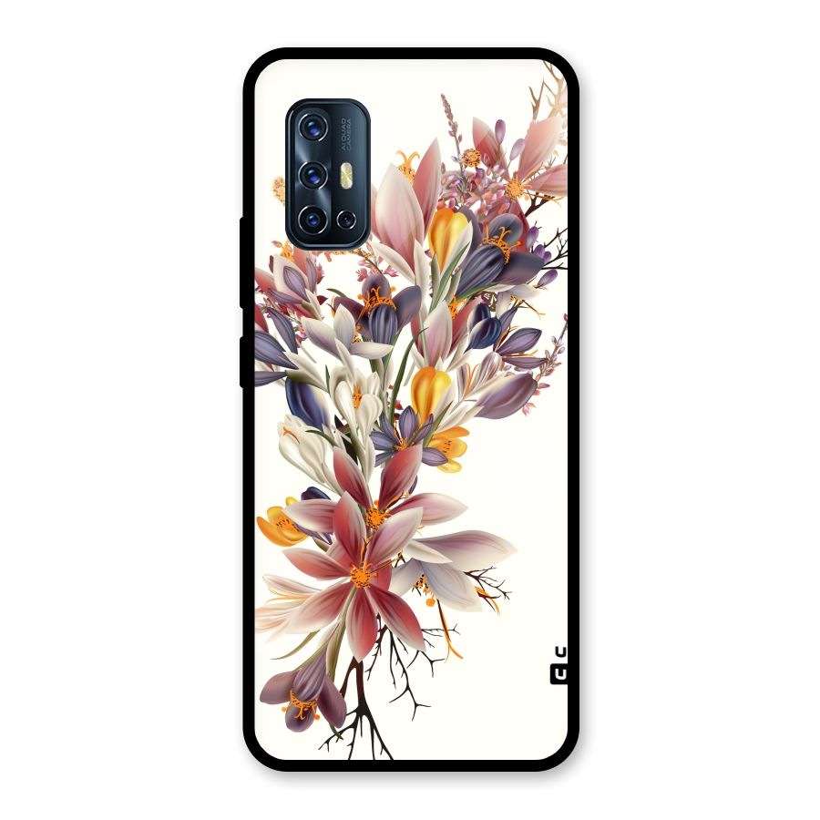 Floral Bouquet Glass Back Case for Vivo V17