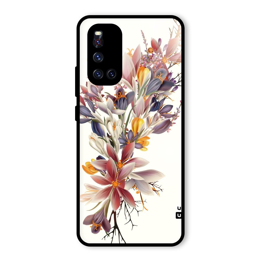 Floral Bouquet Glass Back Case for Vivo V19