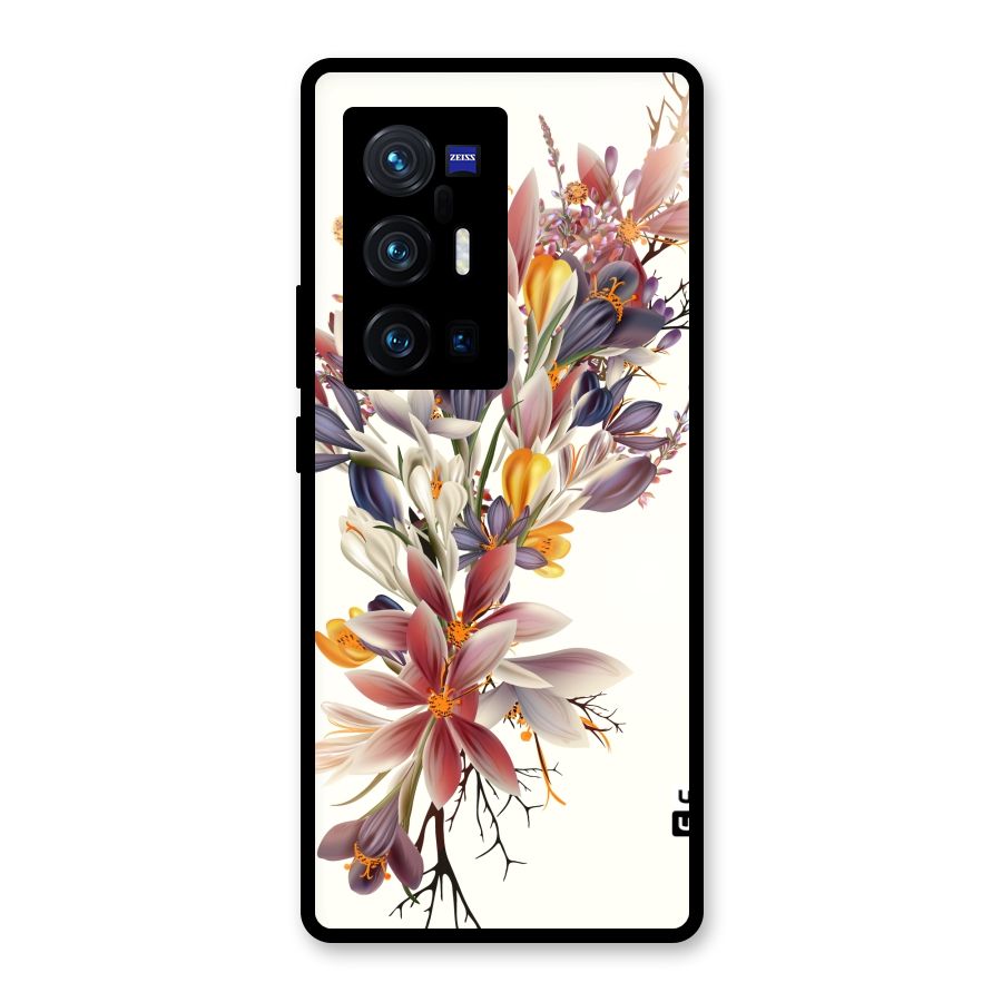 Floral Bouquet Glass Back Case for Vivo X70 Pro Plus
