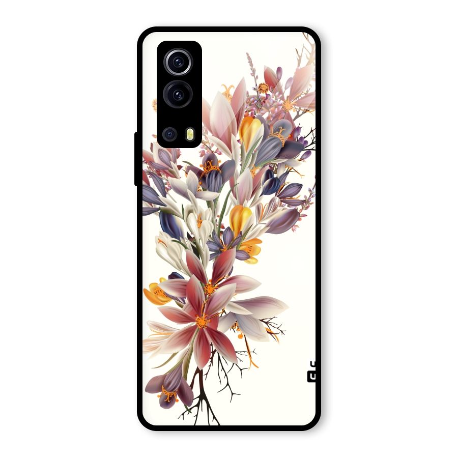 Floral Bouquet Glass Back Case for Vivo iQOO Z3