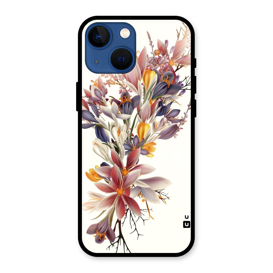 Floral Bouquet Glass Back Case for iPhone 13 Mini