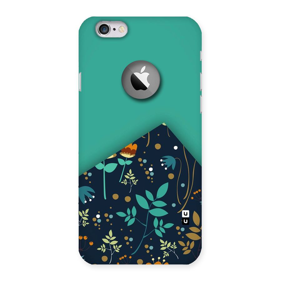Floral Corner Back Case for iPhone 6 Logo Cut