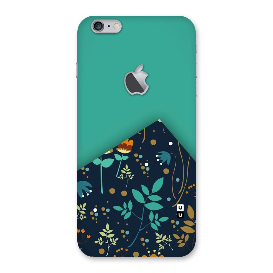 Floral Corner Back Case for iPhone 6 Plus 6S Plus Logo Cut