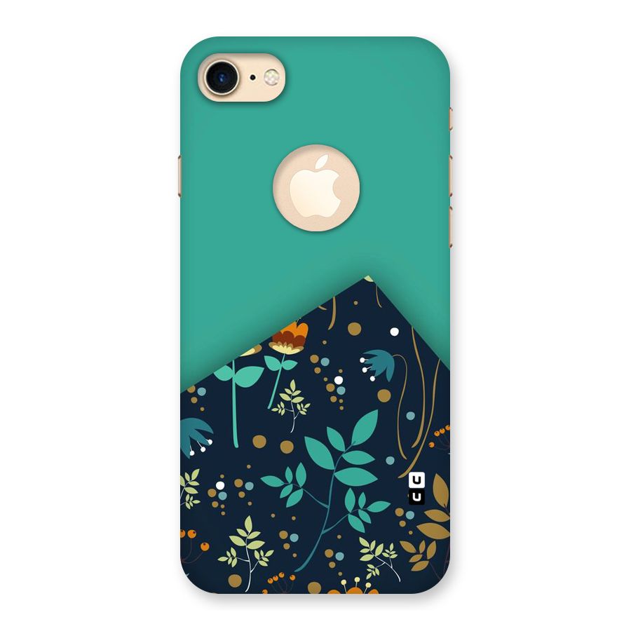 Floral Corner Back Case for iPhone 7 Logo Cut