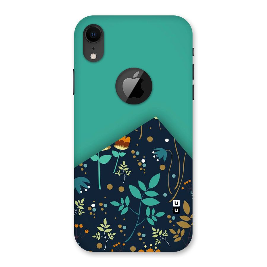 Floral Corner Back Case for iPhone XR Logo Cut