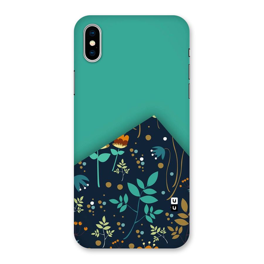 Floral Corner Back Case for iPhone XS