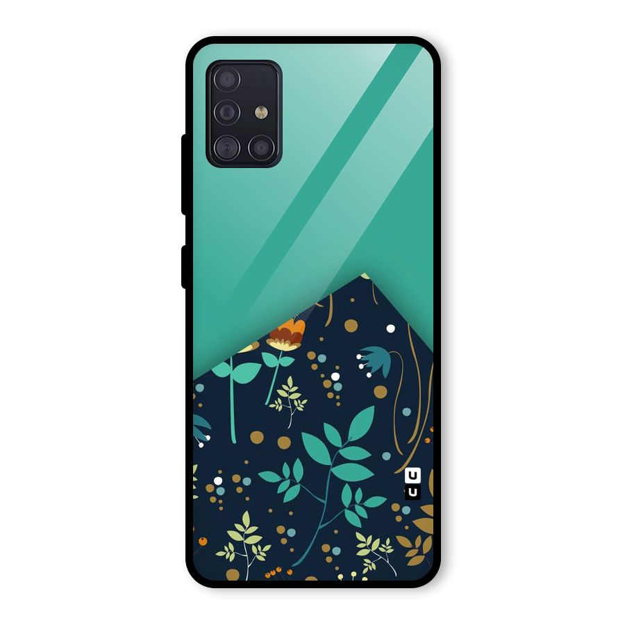 Floral Corner Glass Back Case for Galaxy A51