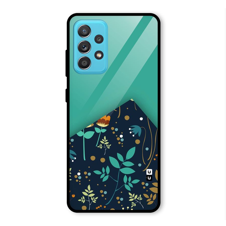 Floral Corner Glass Back Case for Galaxy A52