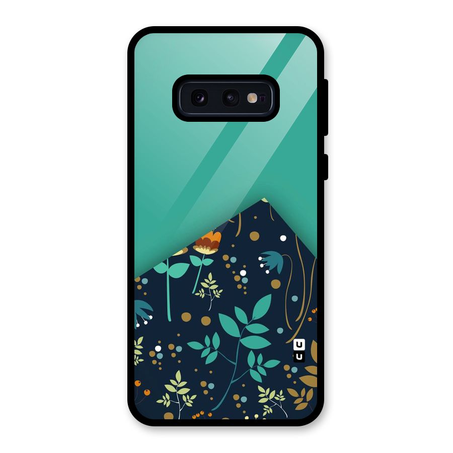 Floral Corner Glass Back Case for Galaxy S10e