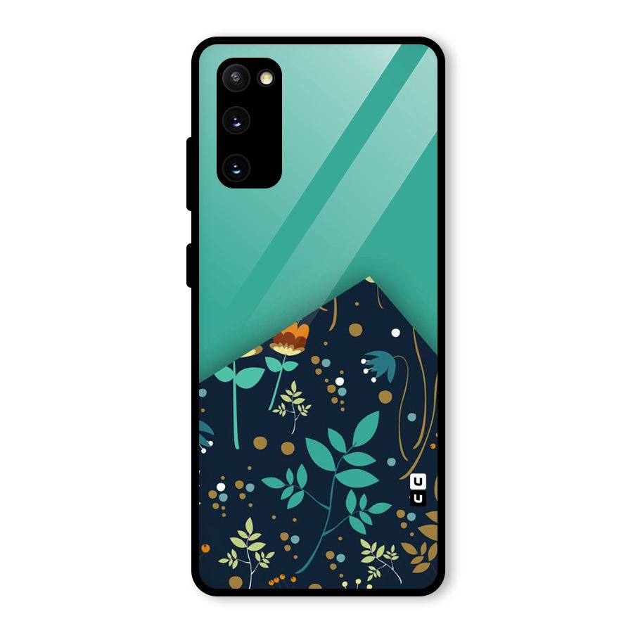Floral Corner Glass Back Case for Galaxy S20 FE 5G