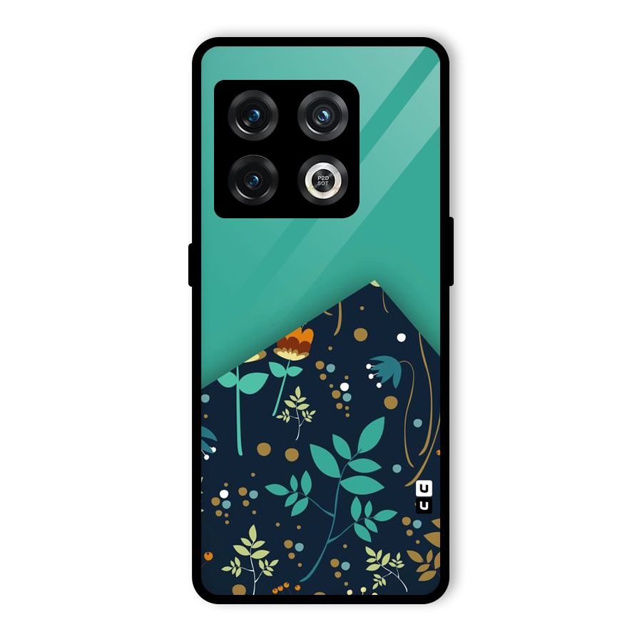 Floral Corner Glass Back Case for OnePlus 10 Pro 5G