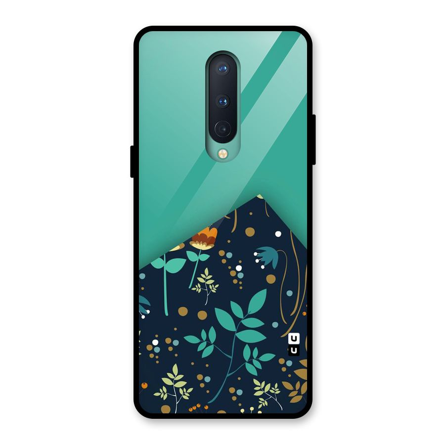Floral Corner Glass Back Case for OnePlus 8
