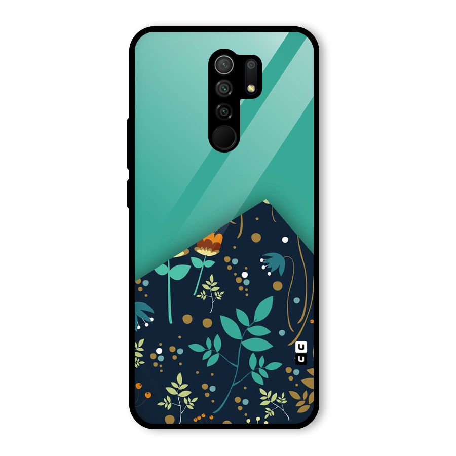 Floral Corner Glass Back Case for Poco M2