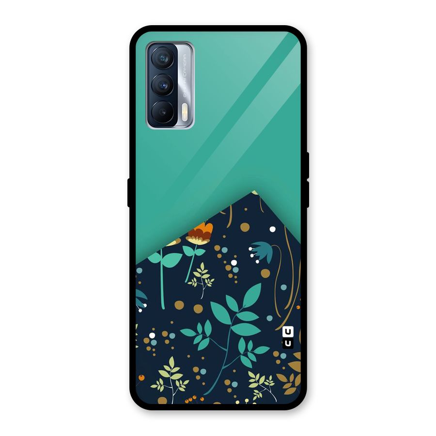 Floral Corner Glass Back Case for Realme X7