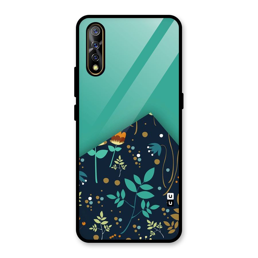 Floral Corner Glass Back Case for Vivo S1