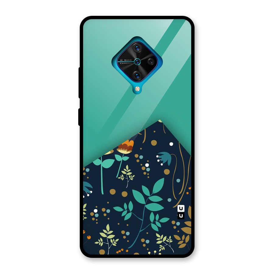 Floral Corner Glass Back Case for Vivo S1 Pro