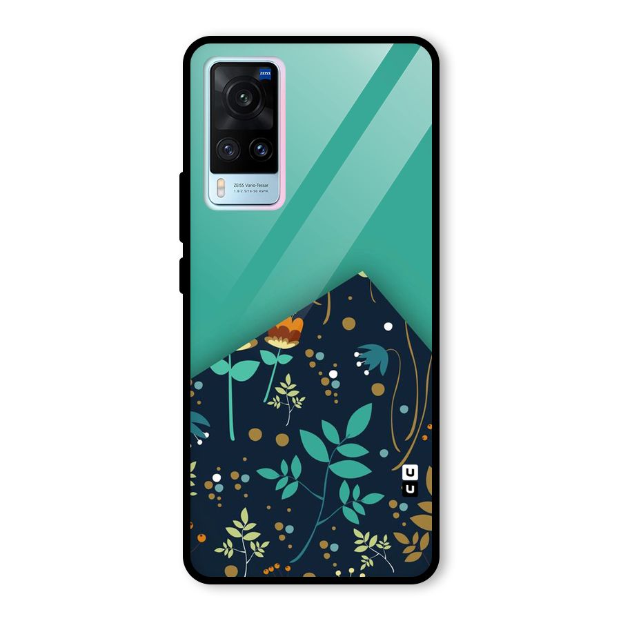 Floral Corner Glass Back Case for Vivo X60