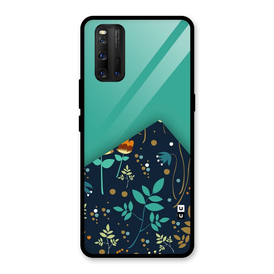 Floral Corner Glass Back Case for Vivo iQOO 3