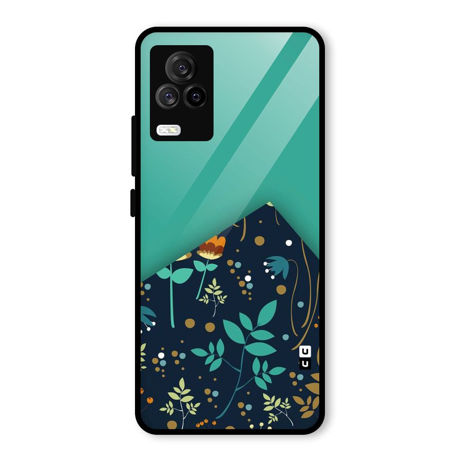 Floral Corner Glass Back Case for Vivo iQOO 7 Legend 5G