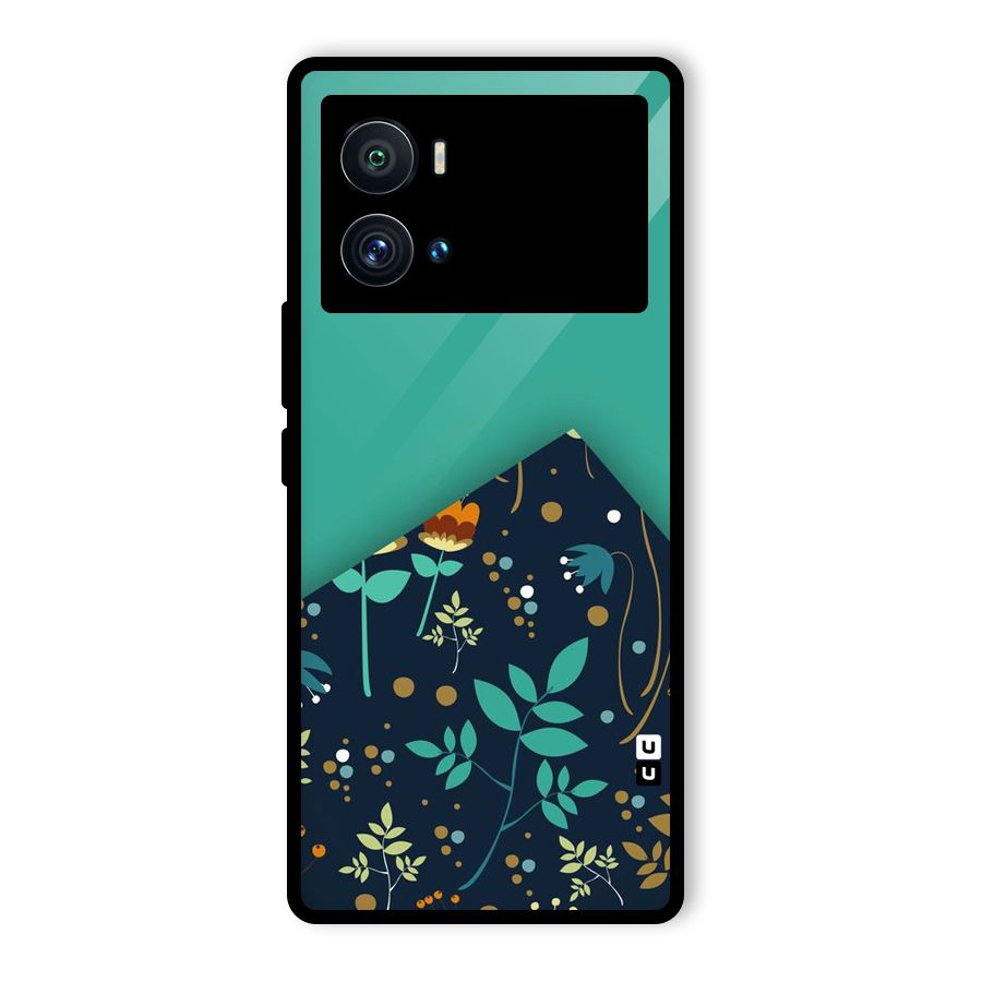 Floral Corner Glass Back Case for Vivo iQOO 9 Pro