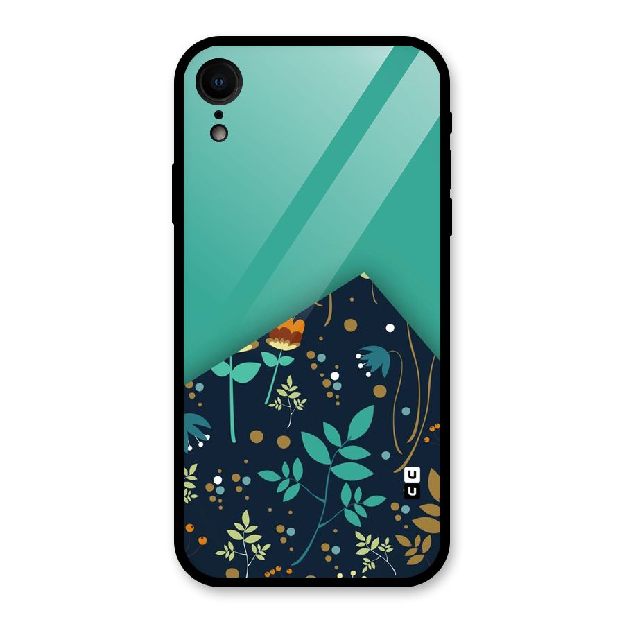 Floral Corner Glass Back Case for XR