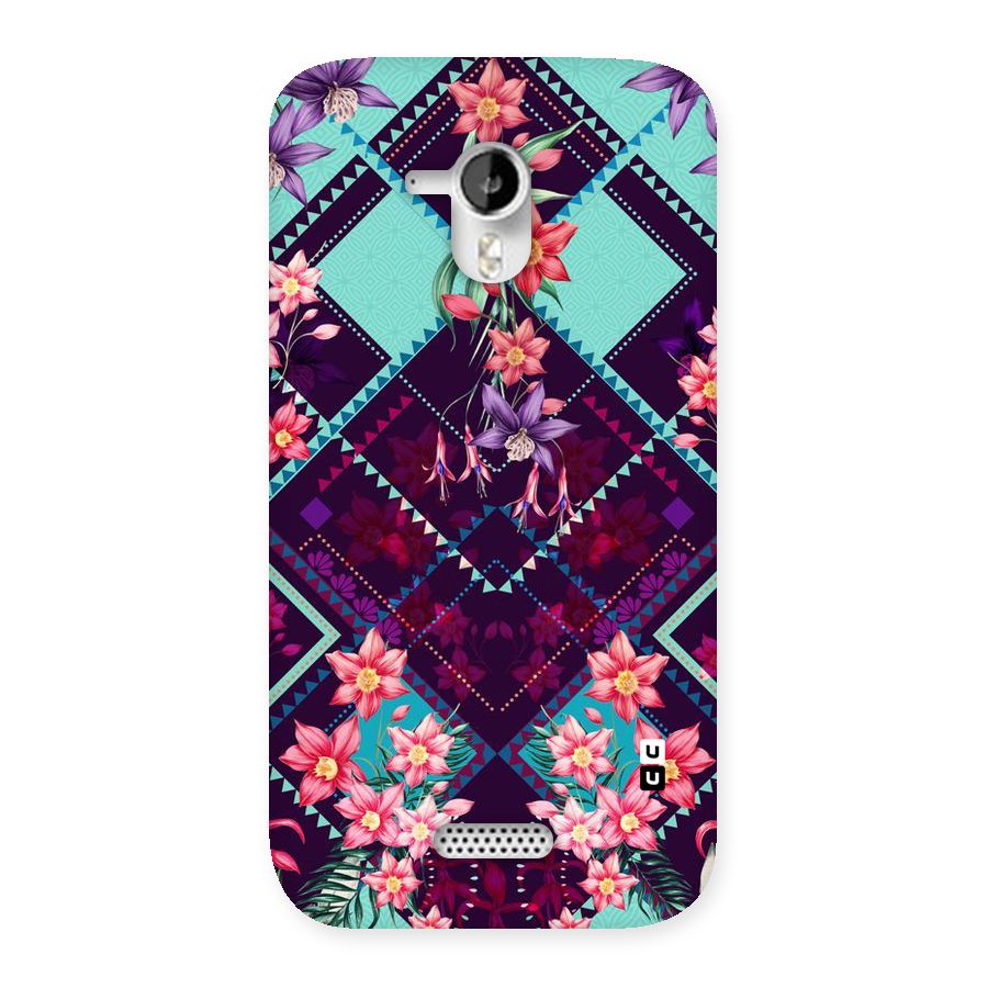 Floral Diamonds Back Case for Micromax Canvas HD A116