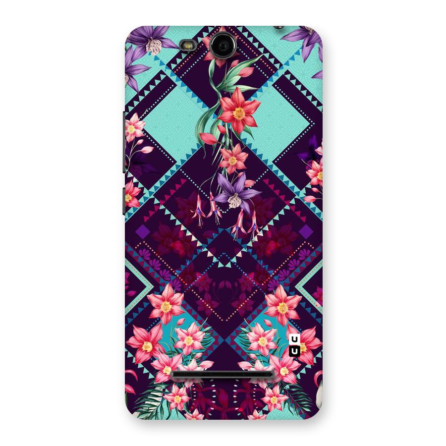 Floral Diamonds Back Case for Micromax Canvas Juice 3 Q392