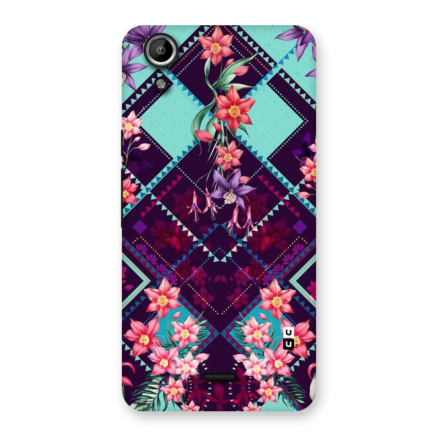 Floral Diamonds Back Case for Micromax Canvas Selfie Lens Q345