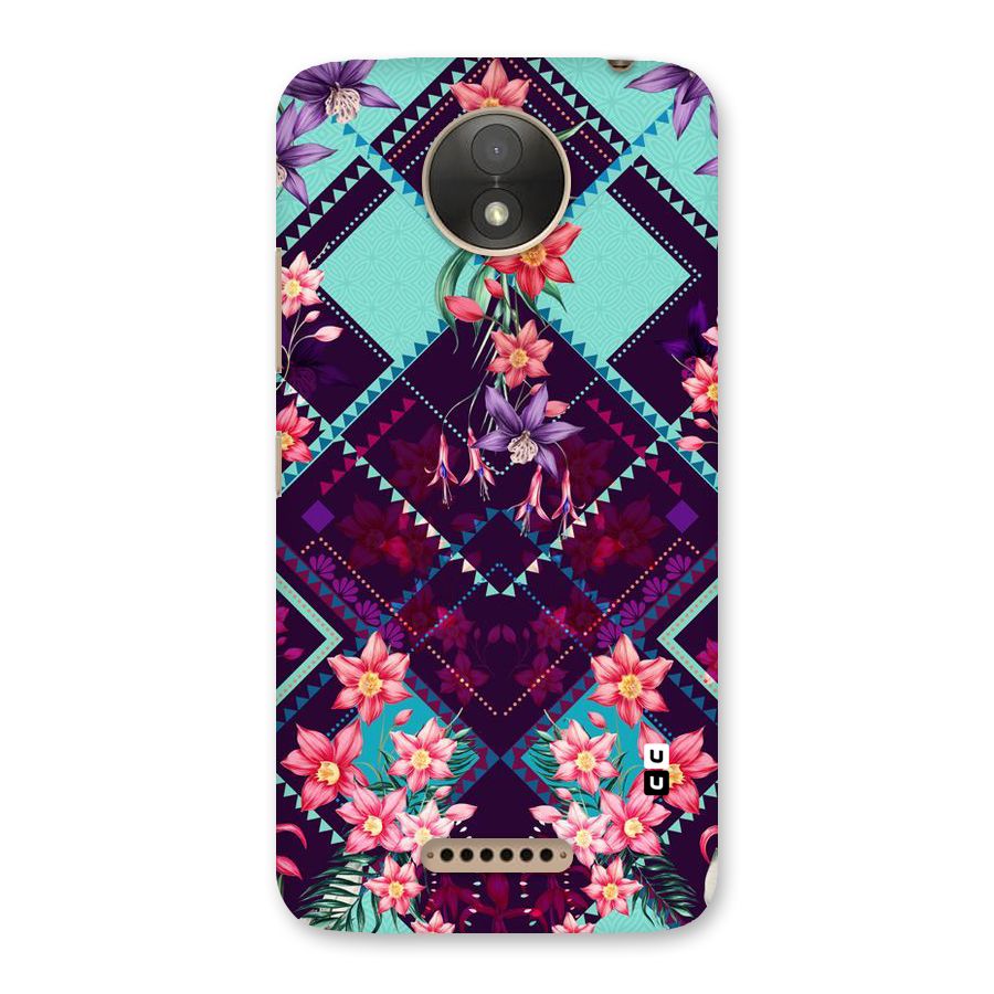 Floral Diamonds Back Case for Moto C Plus