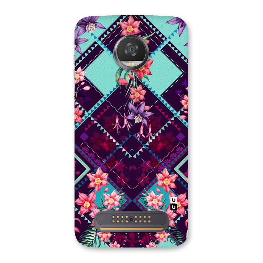 Floral Diamonds Back Case for Moto Z2 Play