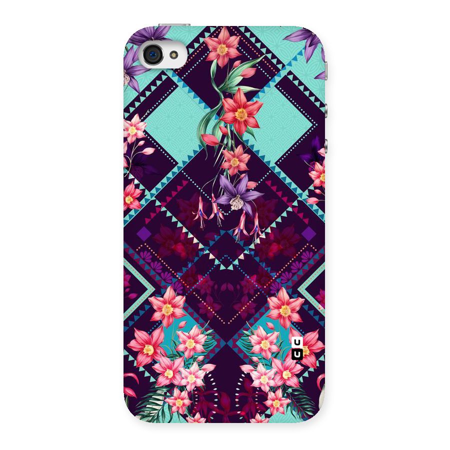 Floral Diamonds Back Case for iPhone 4 4s