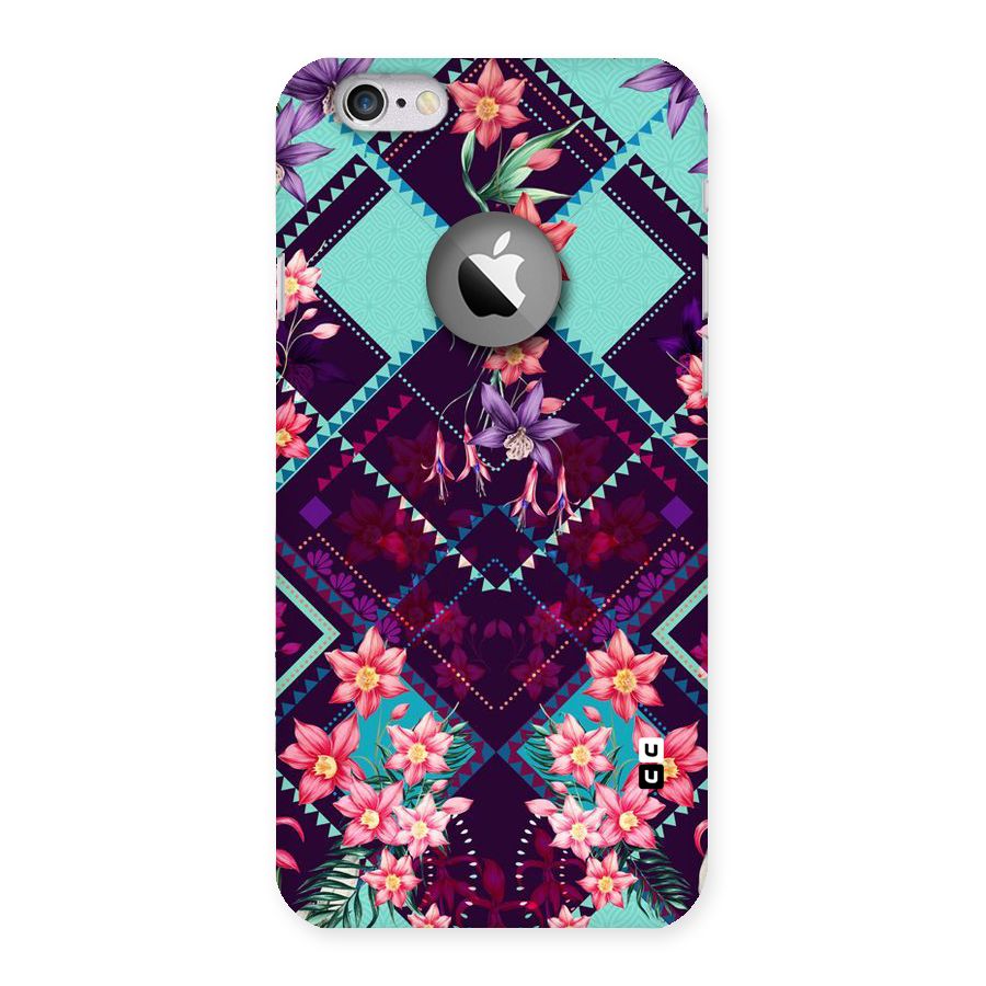 Floral Diamonds Back Case for iPhone 6 Logo Cut