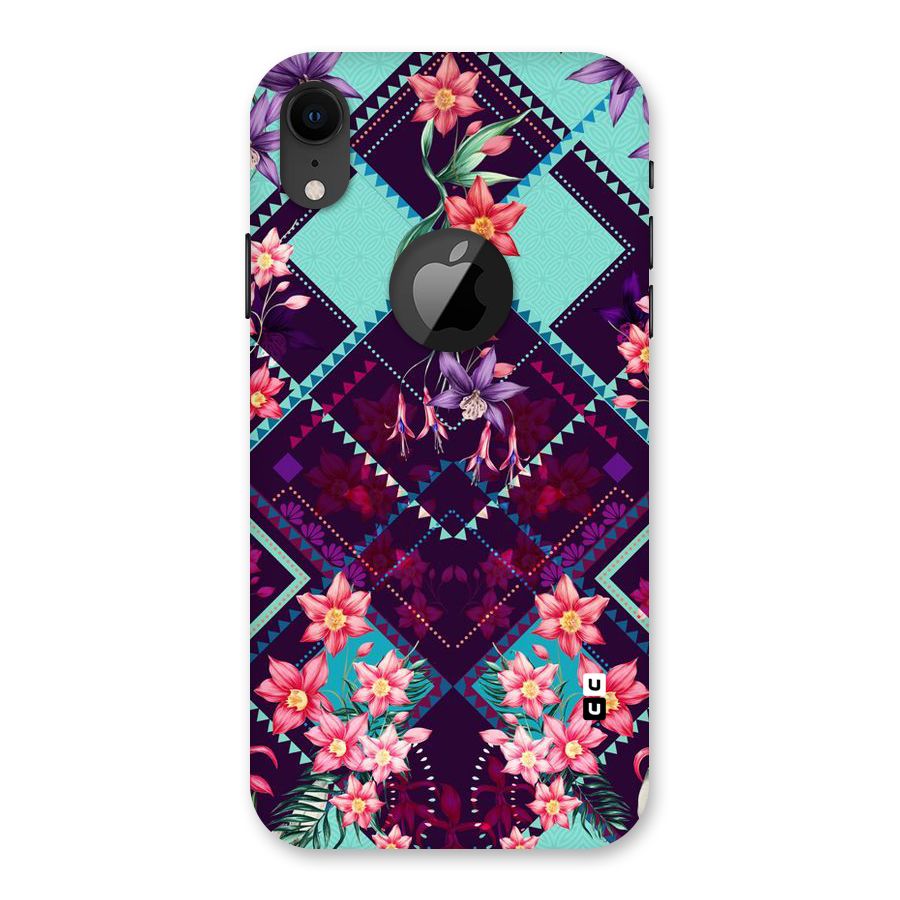 Floral Diamonds Back Case for iPhone XR Logo Cut