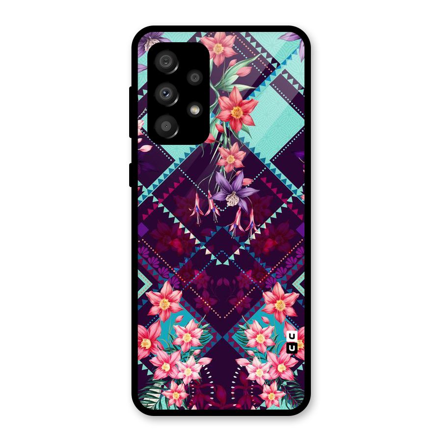 Floral Diamonds Glass Back Case for Galaxy A32