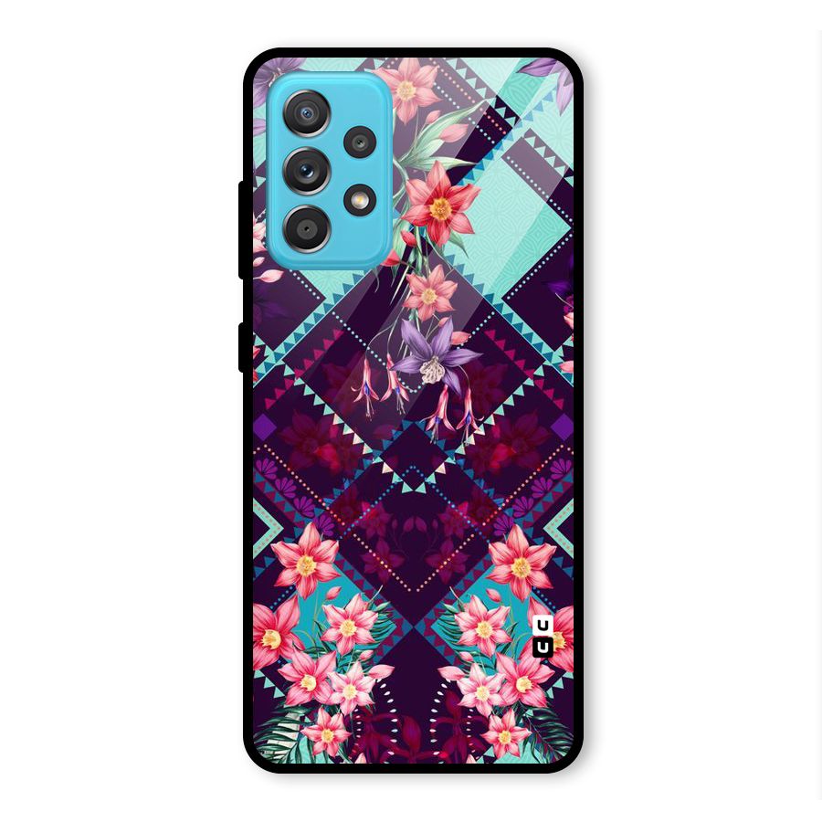 Floral Diamonds Glass Back Case for Galaxy A52s 5G