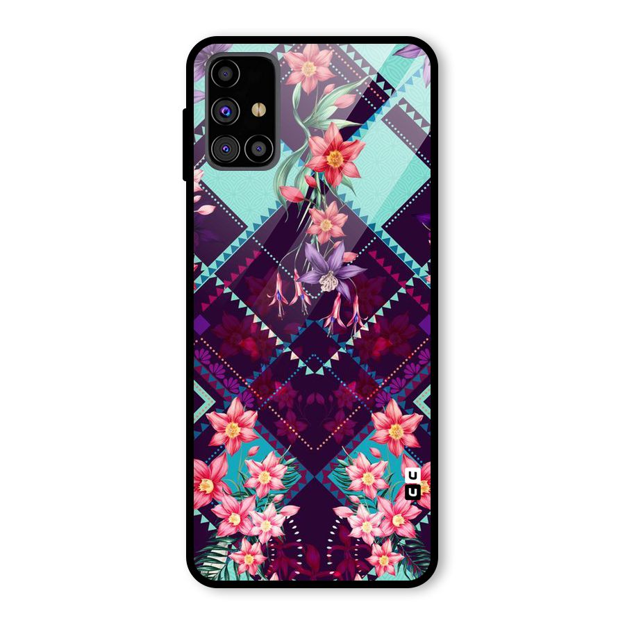 Floral Diamonds Glass Back Case for Galaxy M31s