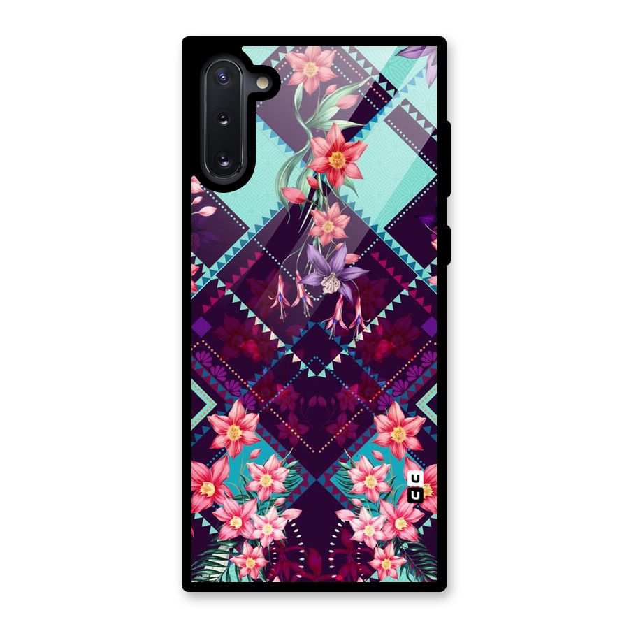 Floral Diamonds Glass Back Case for Galaxy Note 10