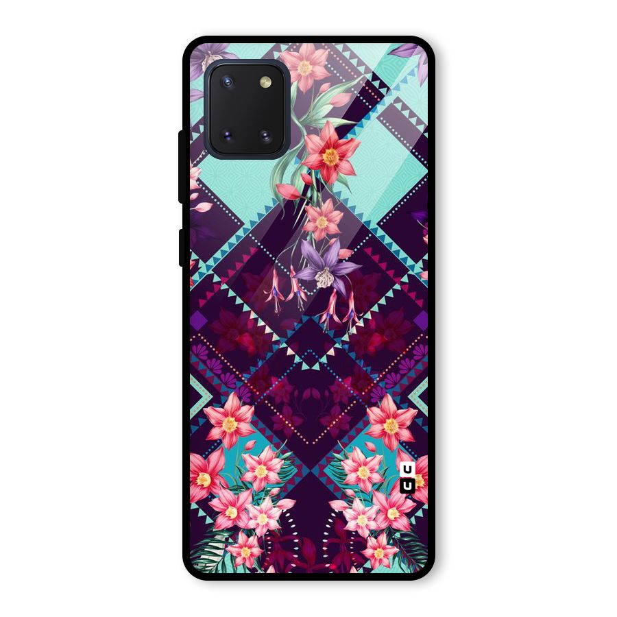 Floral Diamonds Glass Back Case for Galaxy Note 10 Lite