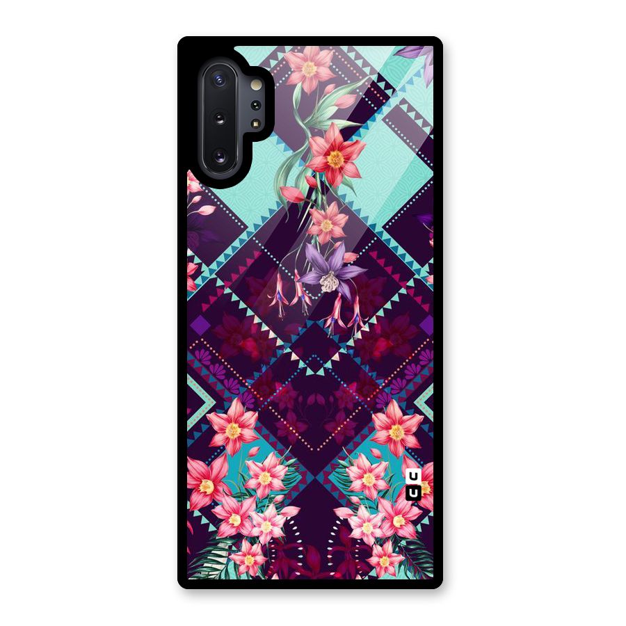 Floral Diamonds Glass Back Case for Galaxy Note 10 Plus