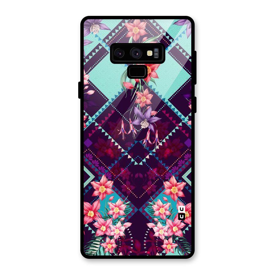Floral Diamonds Glass Back Case for Galaxy Note 9