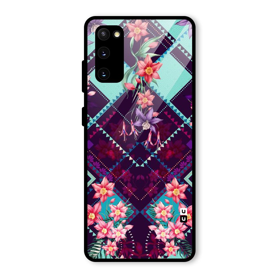 Floral Diamonds Glass Back Case for Galaxy S20 FE 5G