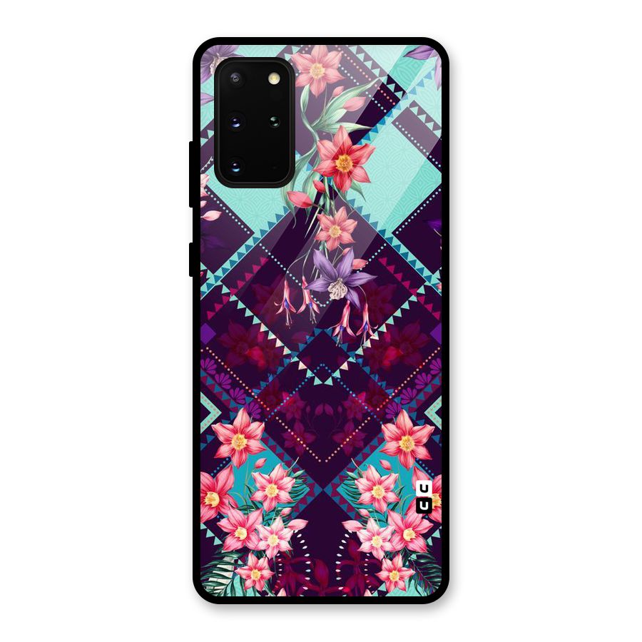 Floral Diamonds Glass Back Case for Galaxy S20 Plus