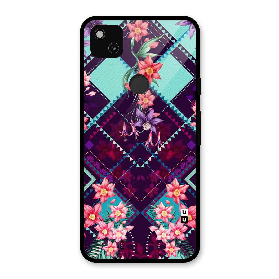 Floral Diamonds Glass Back Case for Google Pixel 4a
