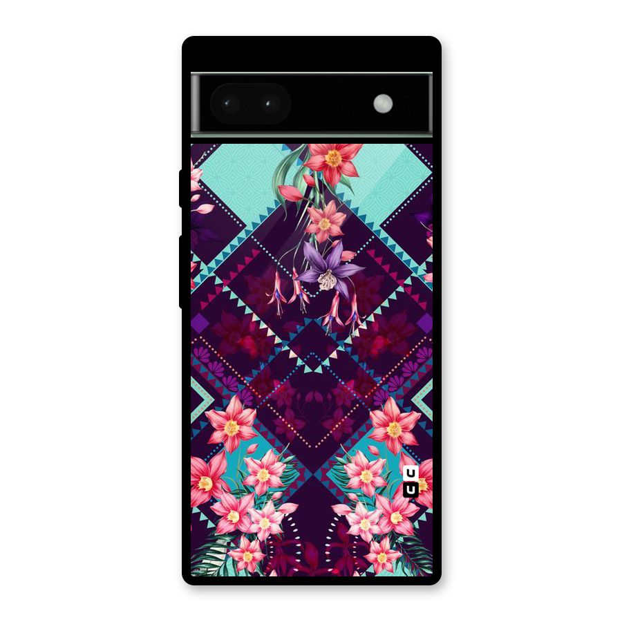 Floral Diamonds Glass Back Case for Google Pixel 6a