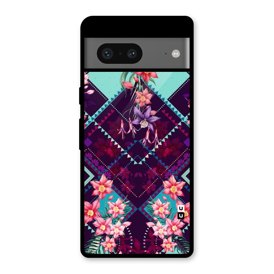 Floral Diamonds Glass Back Case for Google Pixel 7